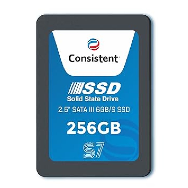 Consistent SSD 256GB 2.5 Inch SATA Internal SSD - Read: 550MB/s & Write: 500MB/s - Solid-State Drive 5 Year Warranty (256, GB)