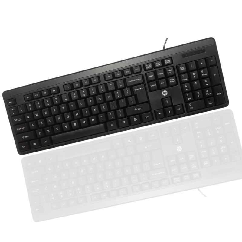 HP K160 Wired USB Standard Desktop Keyboard Compatible with Desktop, Laptop  (Black)