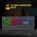 Ant Esports KM500 Pro Wireless Gaming Keyboard and Mouse Combo, LED Backlit Rechargeable 2000mAh Battery, Mechanical Feel Anti-ghosting Keyboard + 6D 3200DPI Mice for PC Gamer (Black)