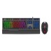 Ant Esports KM500 Pro Wireless Gaming Keyboard and Mouse Combo, LED Backlit Rechargeable 2000mAh Battery, Mechanical Feel Anti-ghosting Keyboard + 6D 3200DPI Mice for PC Gamer (Black)