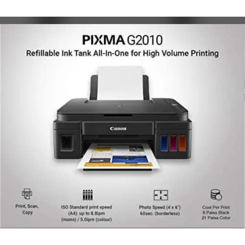 Canon PIXMA MegaTank G2010 All-in-One Ink Tank Colour Printer (Black)