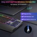 Ant Esports KM500 Pro Wireless Gaming Keyboard and Mouse Combo, LED Backlit Rechargeable 2000mAh Battery, Mechanical Feel Anti-ghosting Keyboard + 6D 3200DPI Mice for PC Gamer (Black)