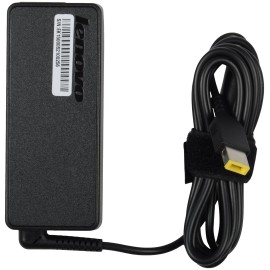 Lenovo 65W USB Slim Tip Rectangular pin Laptop Adapter/Charger with Power Cord for Select Models of Lenovo Laptops (888015000, Black)